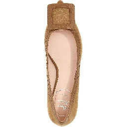 Beige Goatskin Mid Heel Pumps