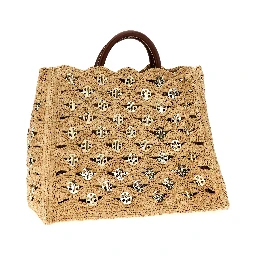Beige Raffia Handbag