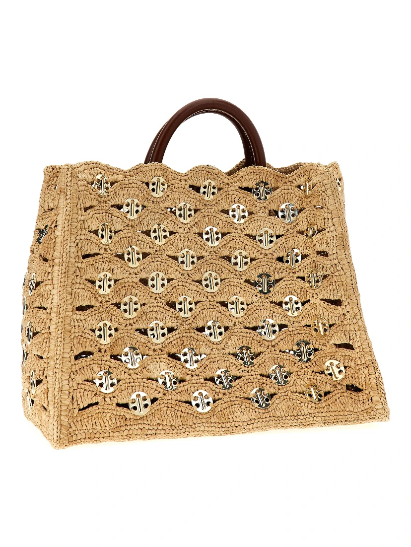 Beige Raffia Handbag