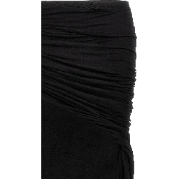 Black Cotton Mini Skirt