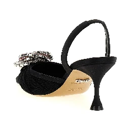 Black Polyamide Mid Heel Pumps