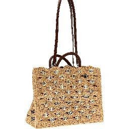 Beige Raffia Handbag