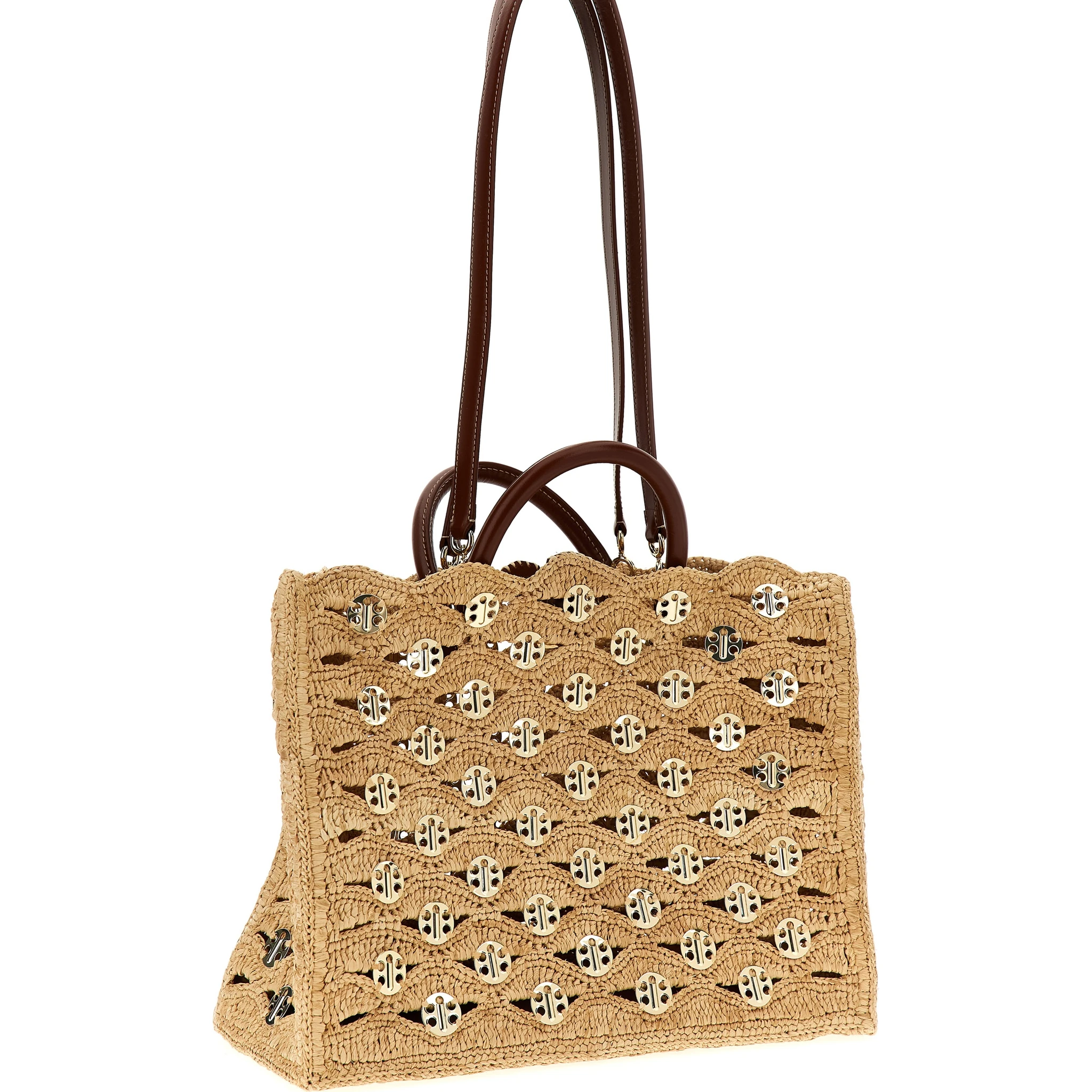 Beige Raffia Handbag