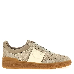 Beige Calfskin Low Top Sneakers