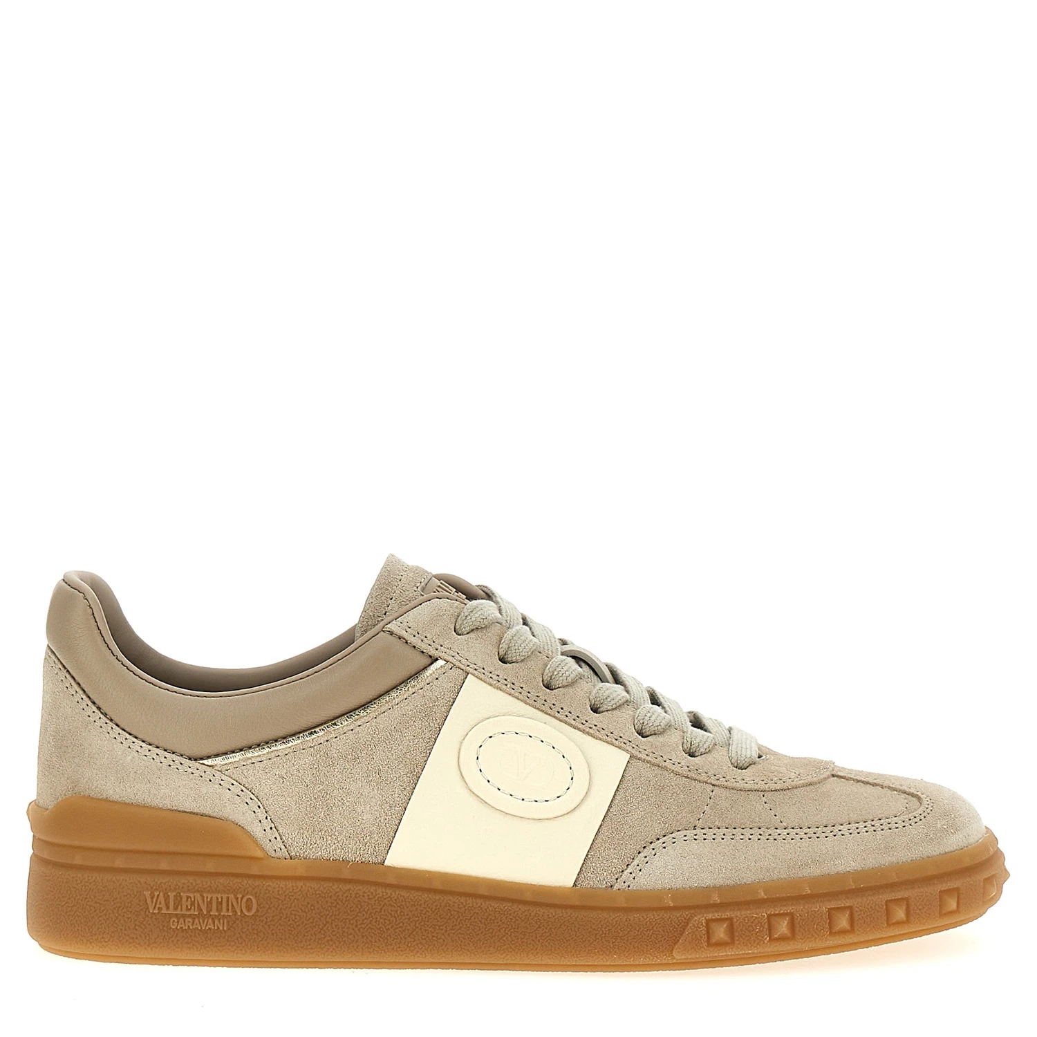 Beige Calfskin Low Top Sneakers