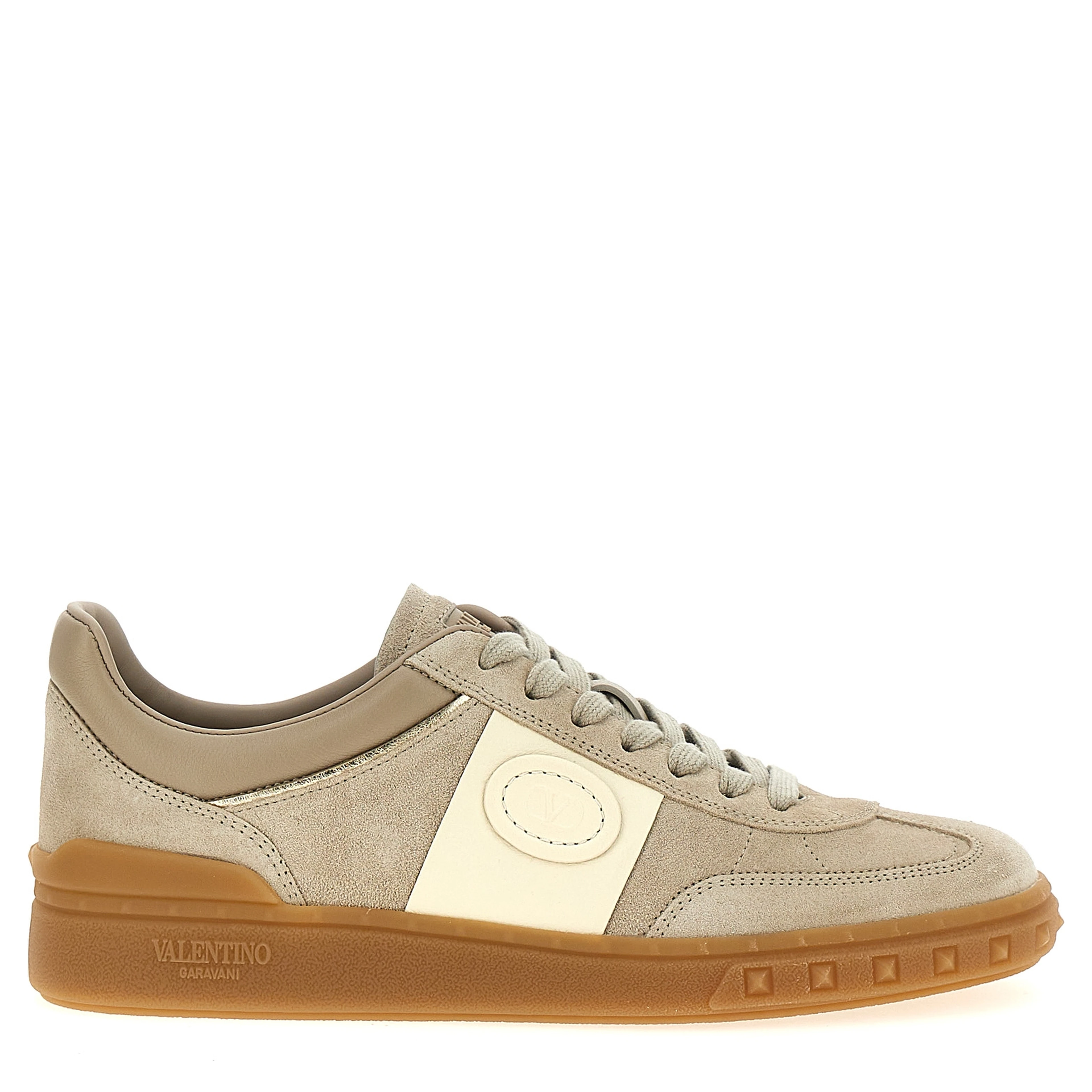 Beige Calfskin Low Top Sneakers