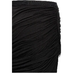 Black Cotton Mini Skirt