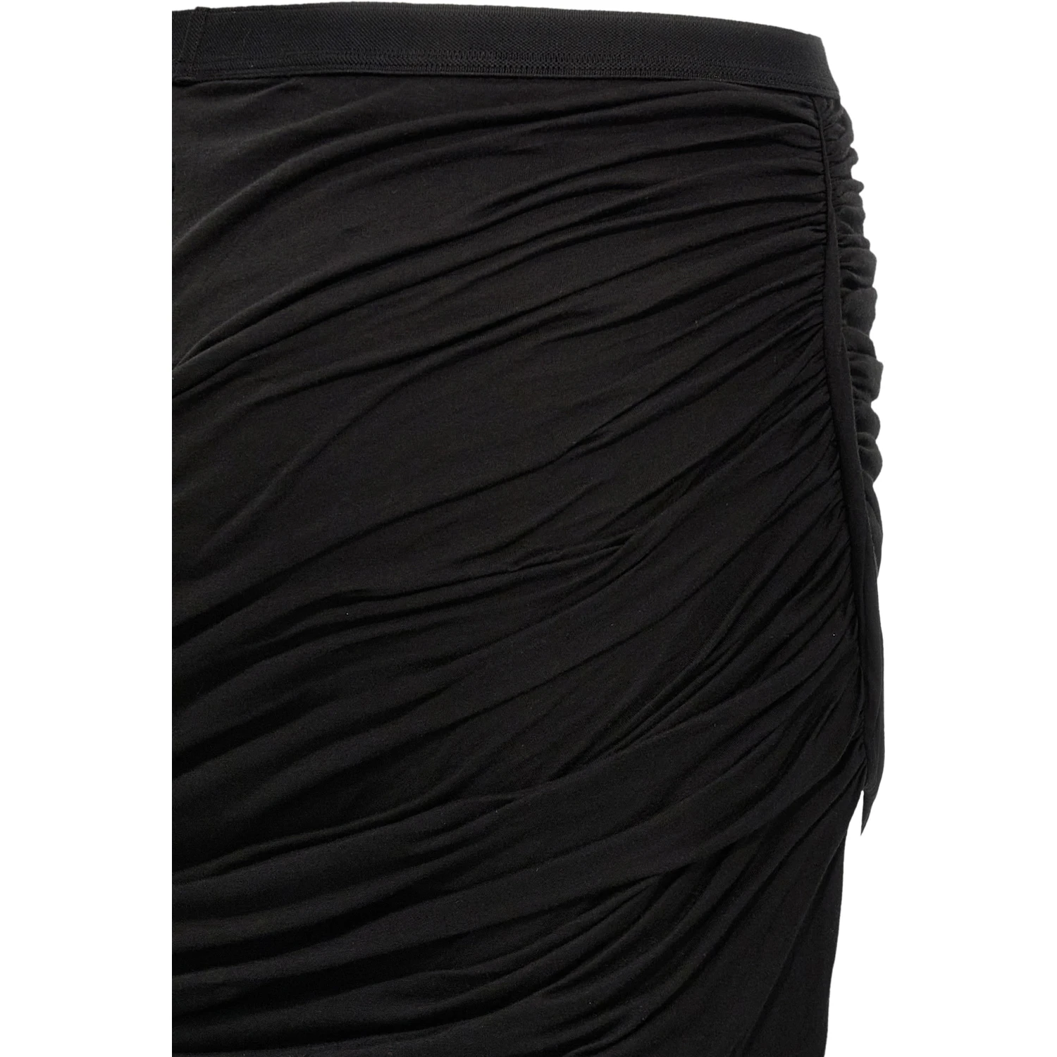 Black Cotton Mini Skirt