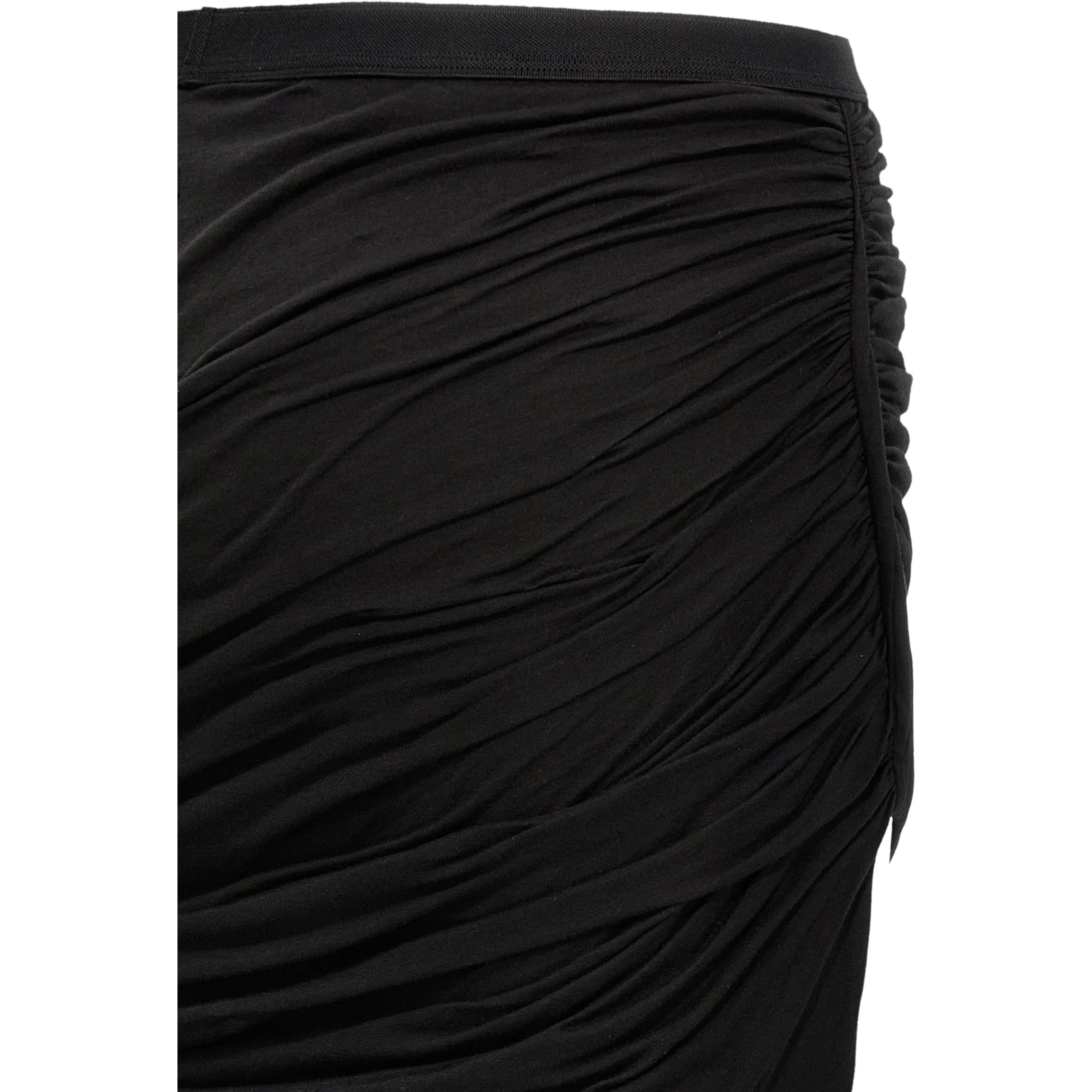 Black Cotton Mini Skirt