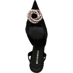Black Polyamide Mid Heel Pumps