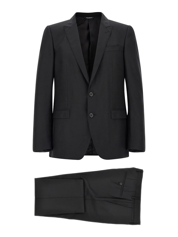 Black Virgin Wool Two-Piece Suit