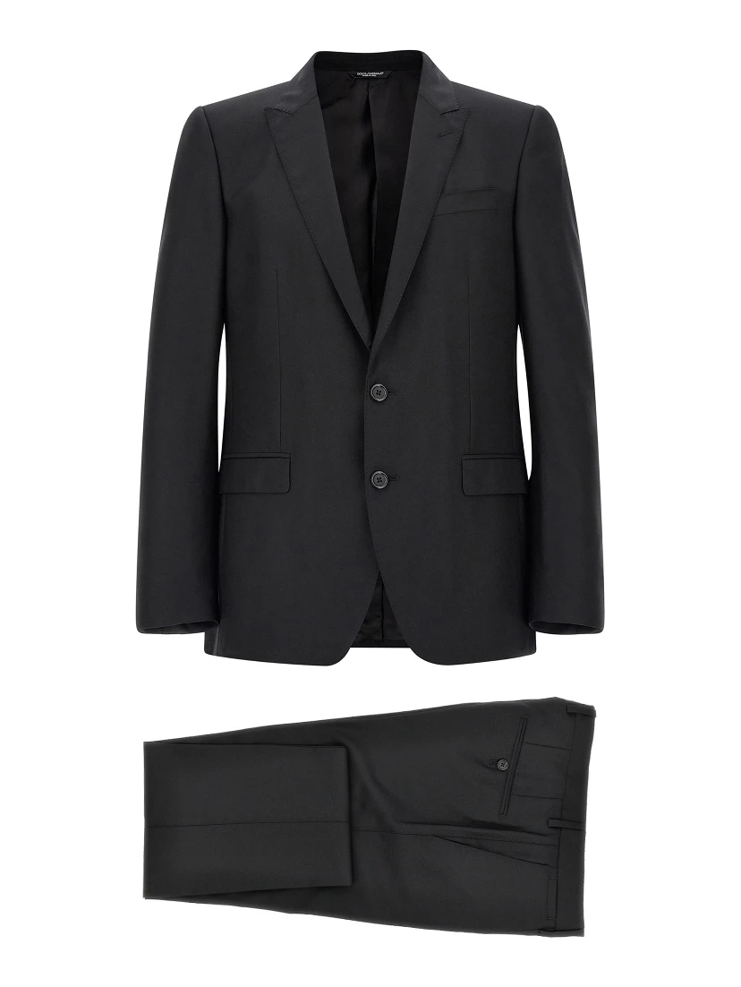 Black Virgin Wool Two-Piece Suit