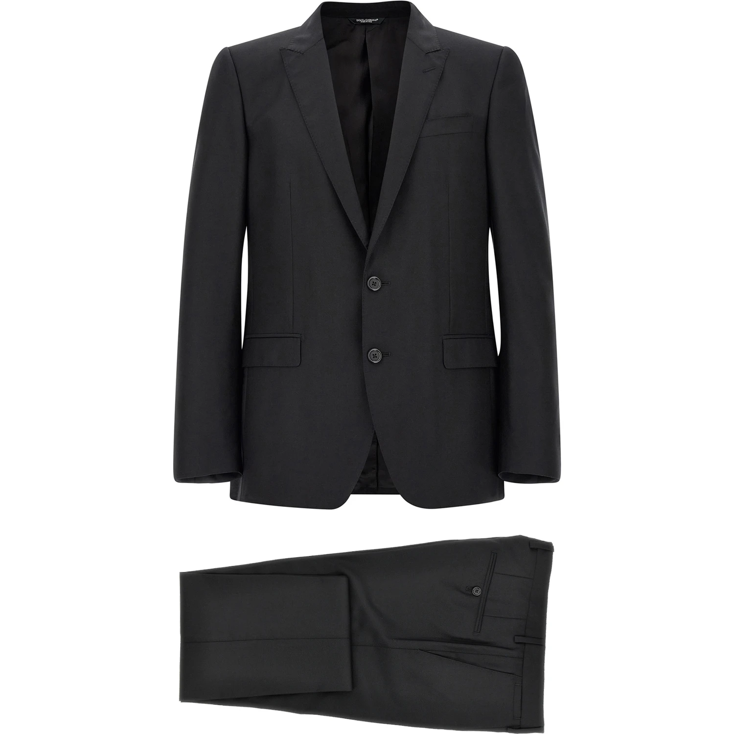 Black Virgin Wool Two-Piece Suit