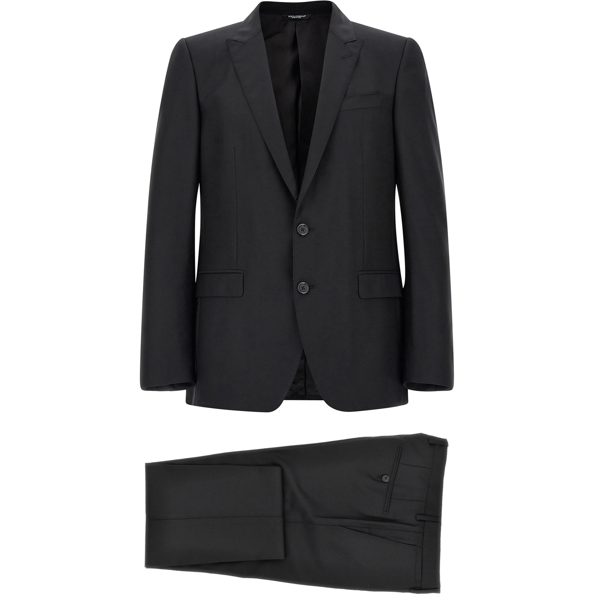 Black Virgin Wool Two-Piece Suit