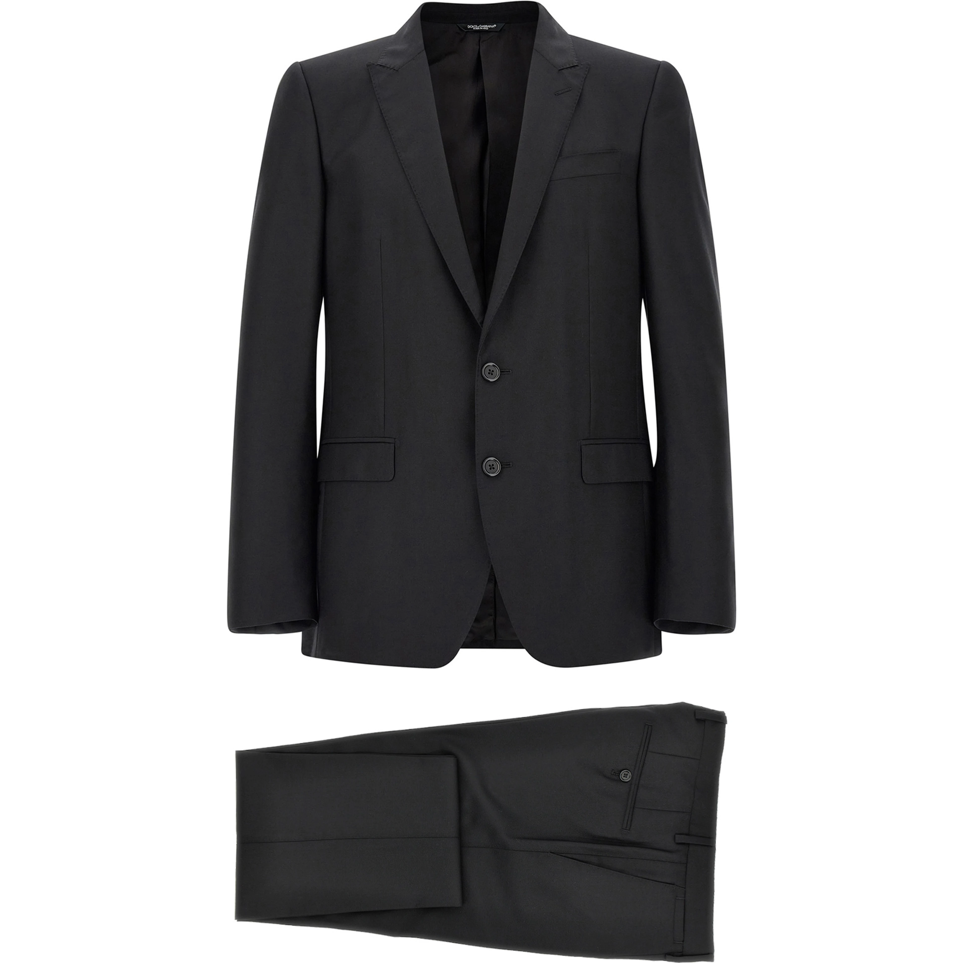 Black Virgin Wool Two-Piece Suit