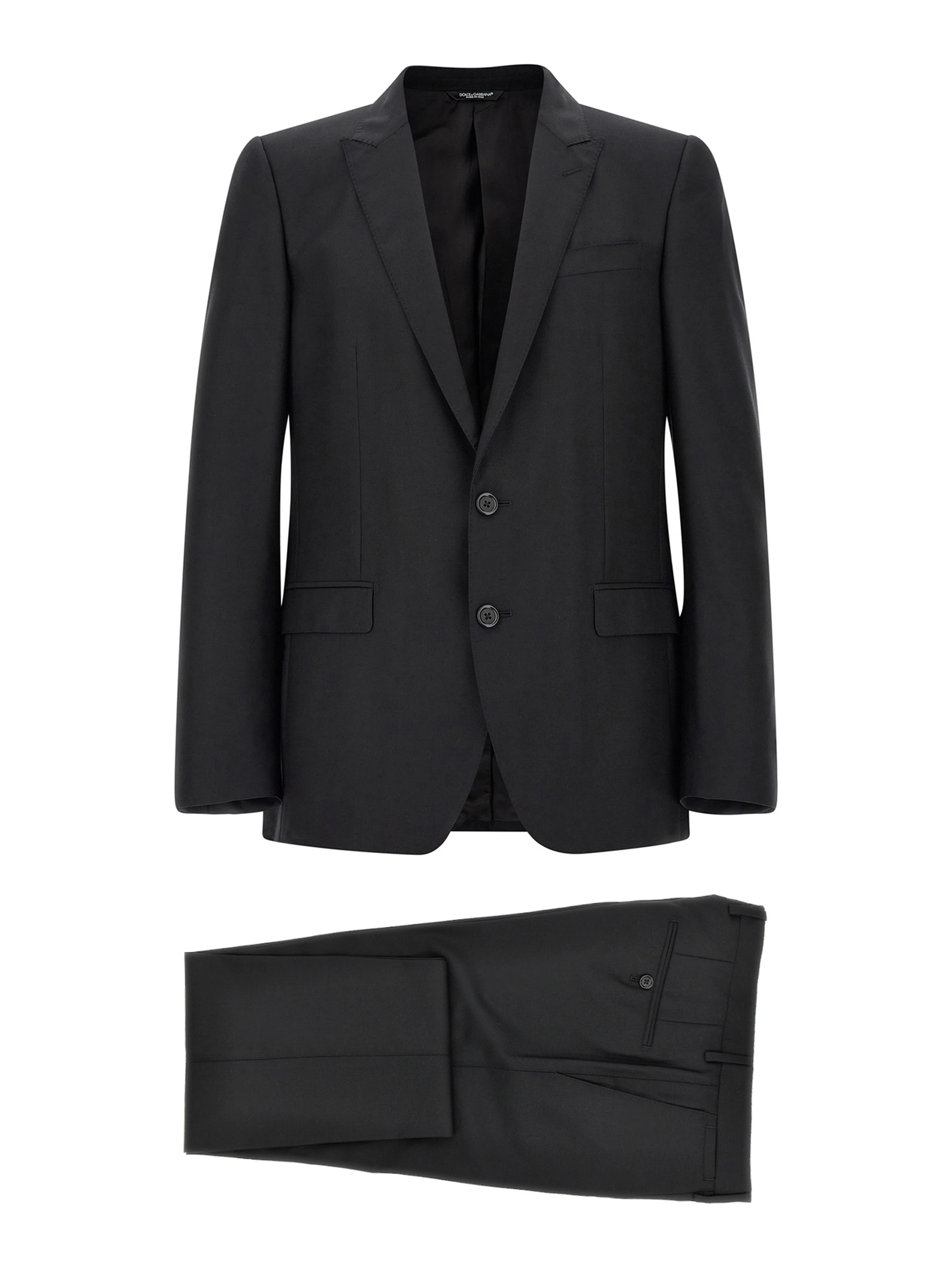 Black Virgin Wool Two-Piece Suit