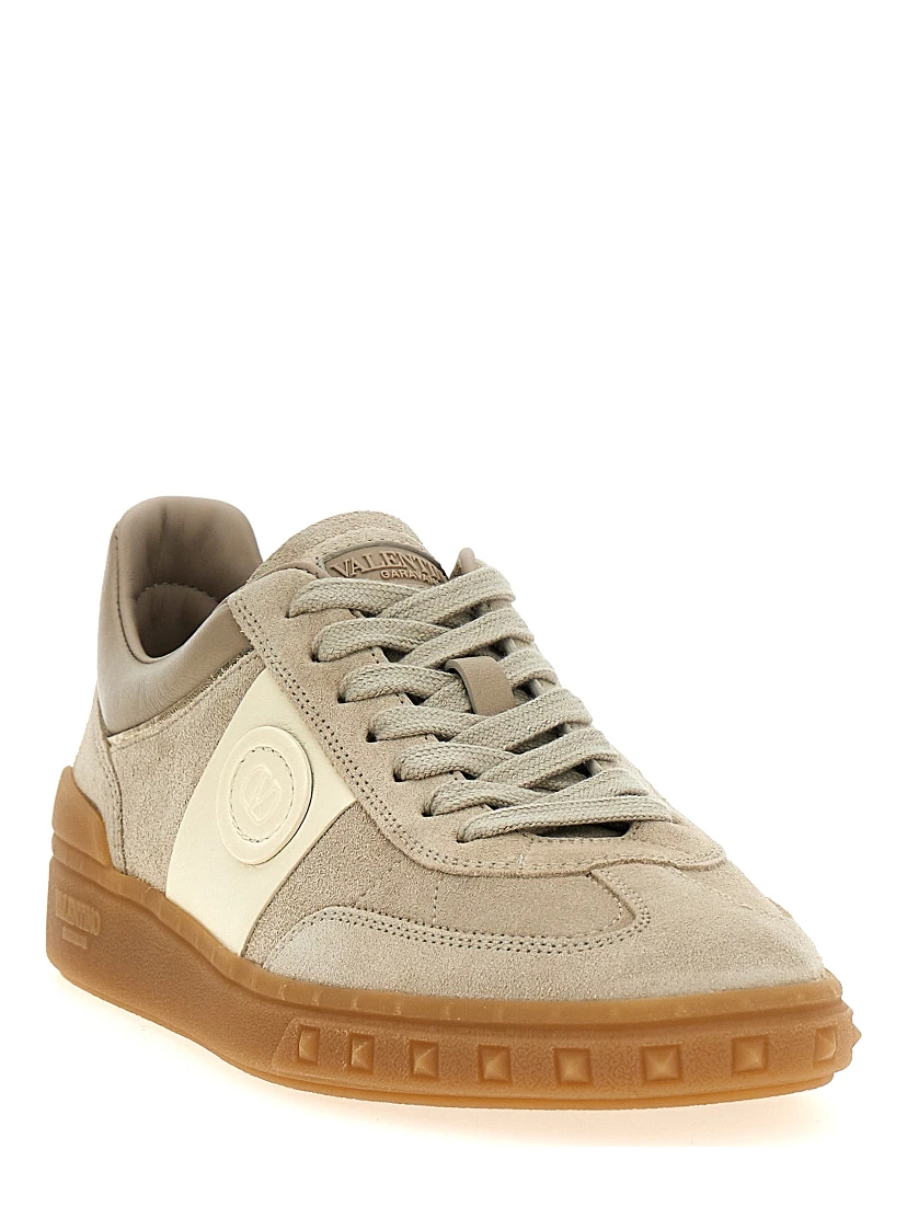 Beige Calfskin Low Top Sneakers