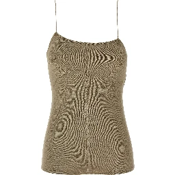 Beige Viscose Tank Tops