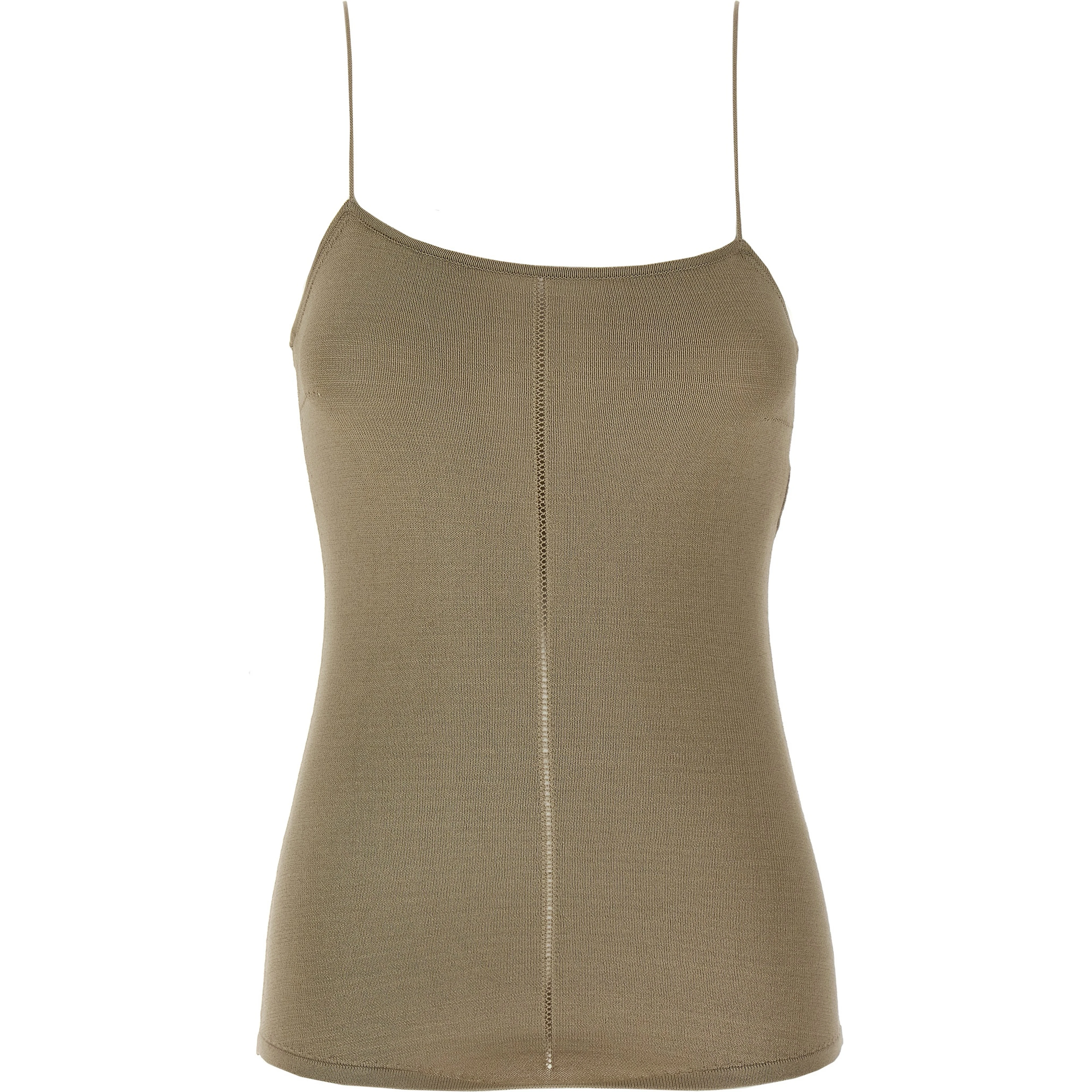 Beige Viscose Tank Tops