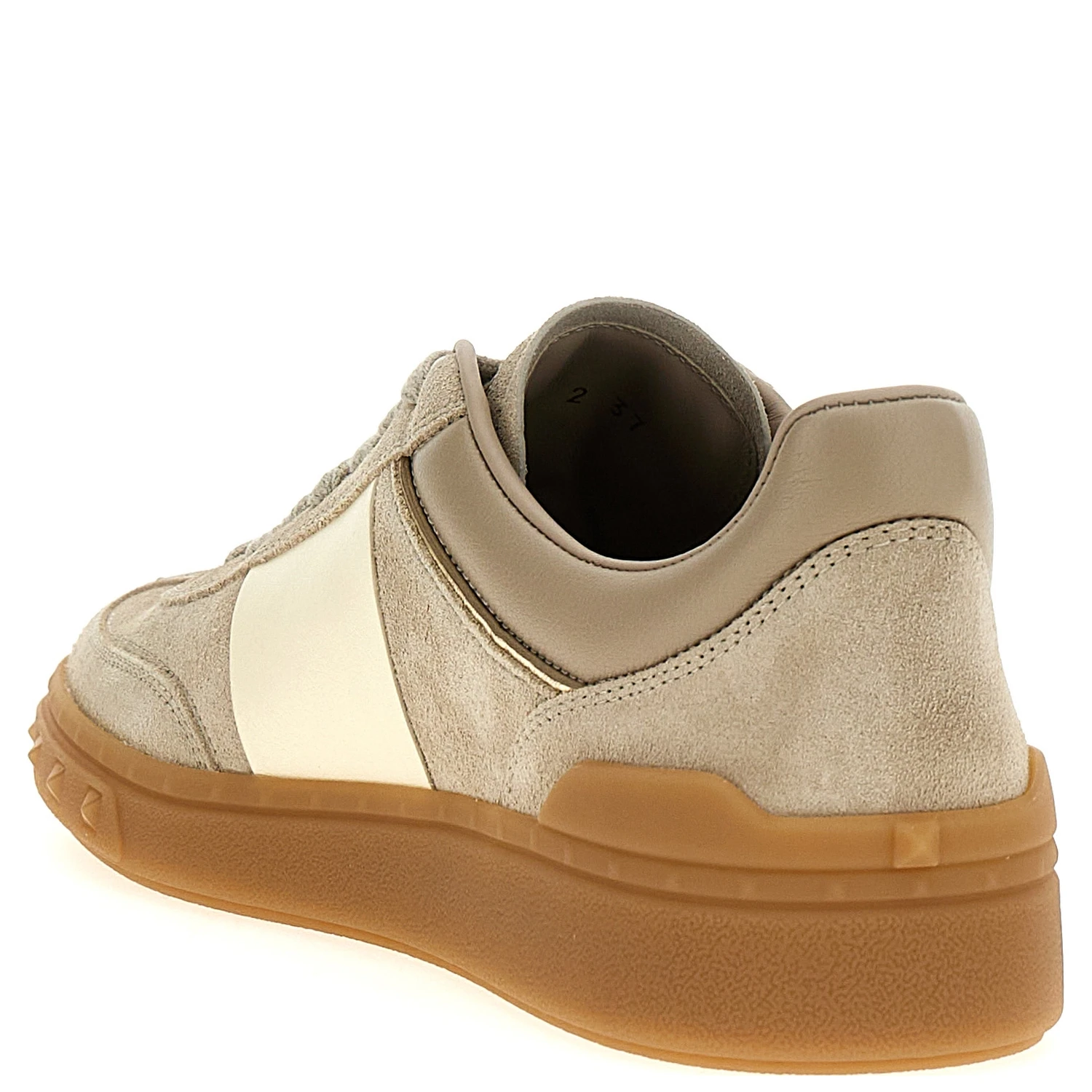 Beige Calfskin Low Top Sneakers