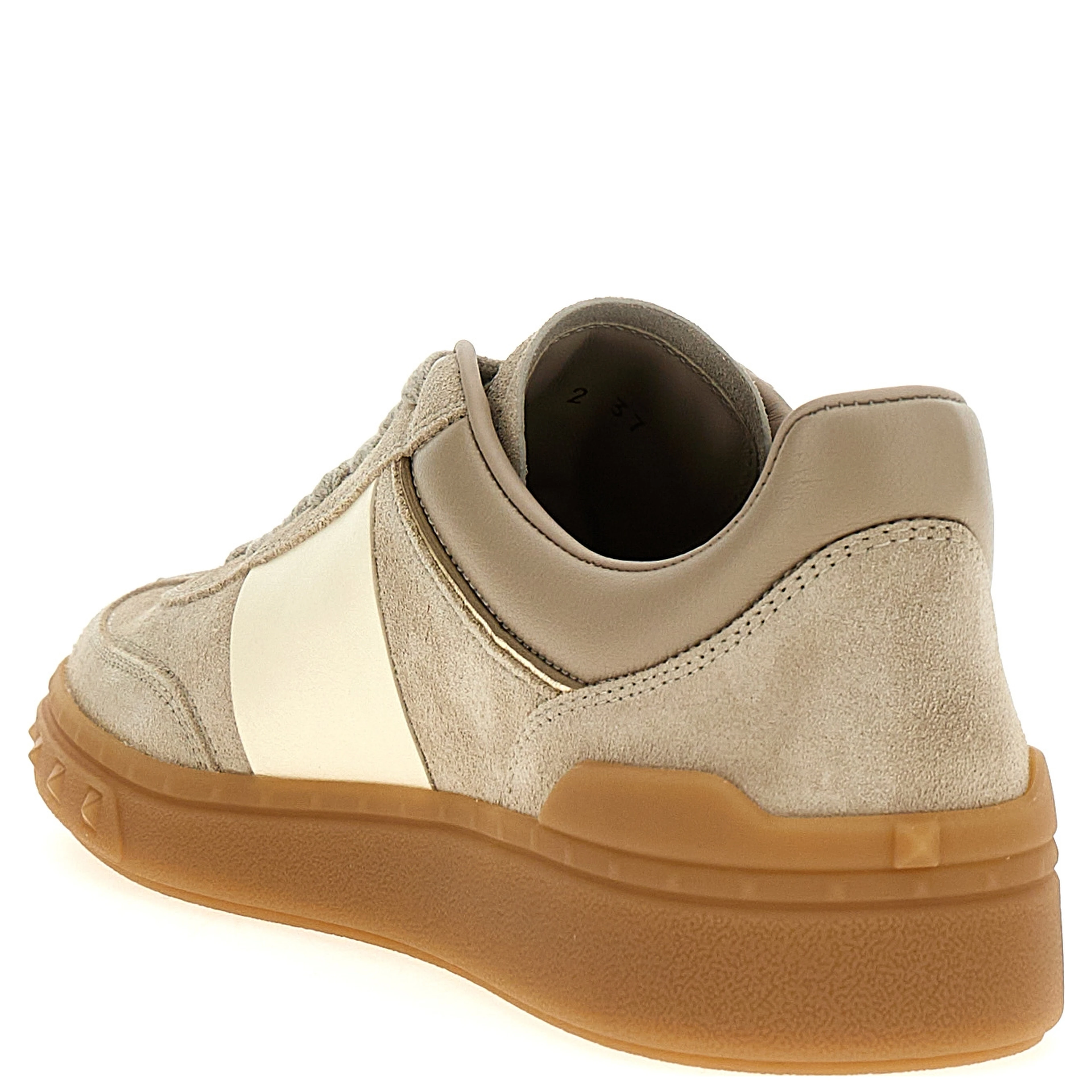 Beige Calfskin Low Top Sneakers