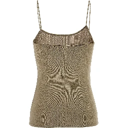 Beige Viscose Tank Tops
