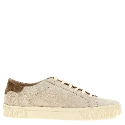Beige Calfskin Low Top Sneakers