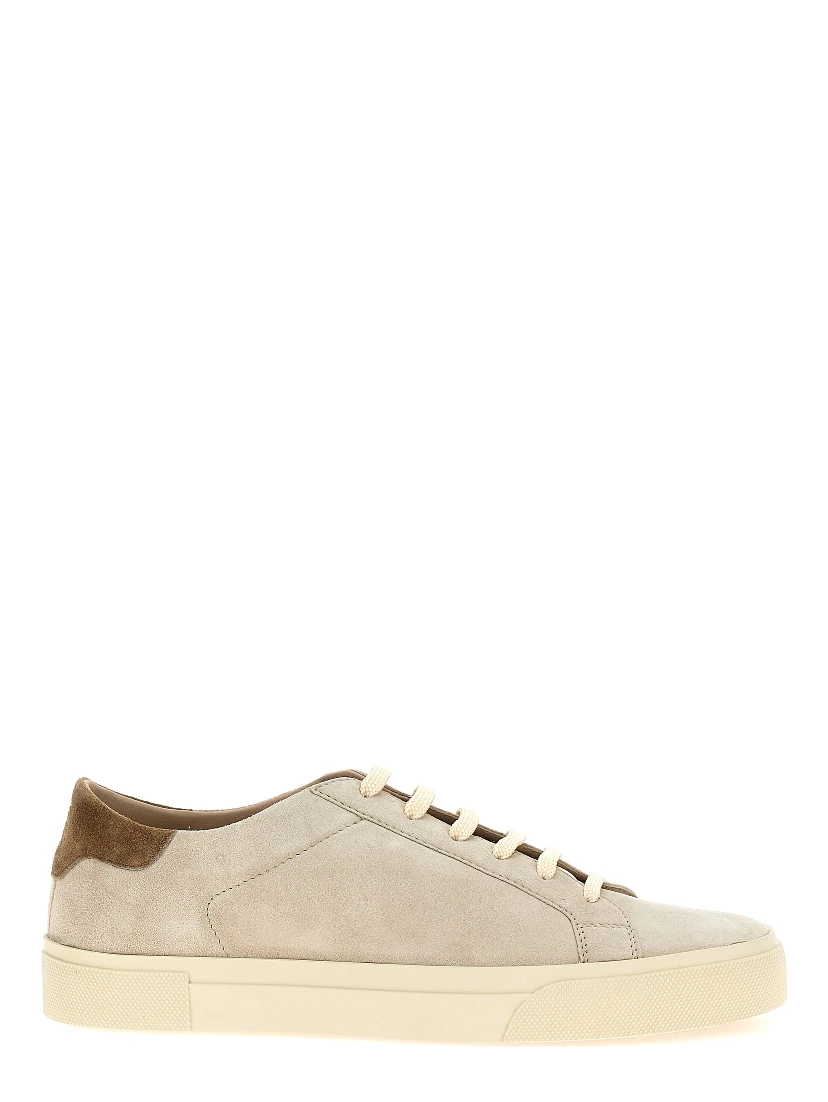 Beige Calfskin Low Top Sneakers