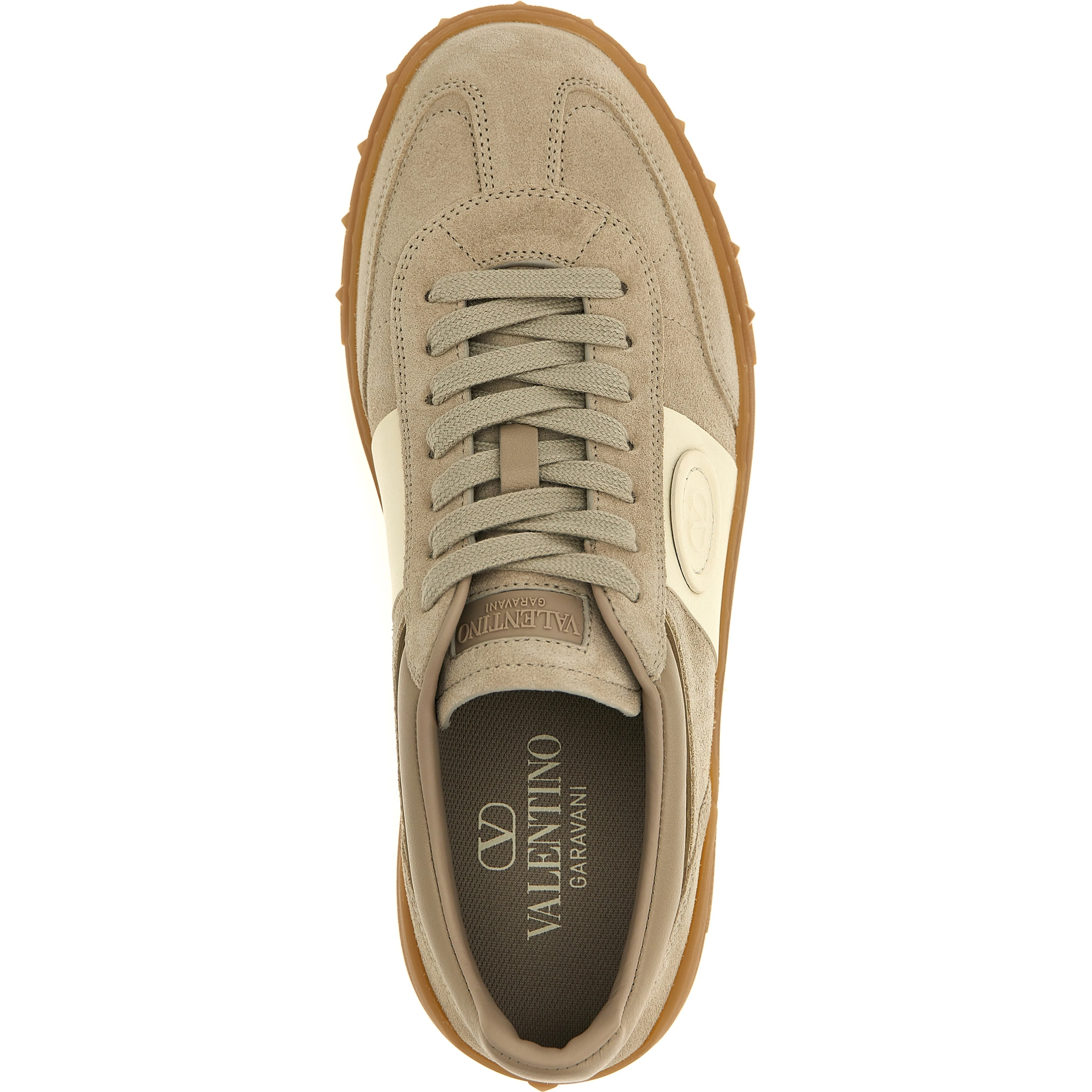 Beige Calfskin Low Top Sneakers