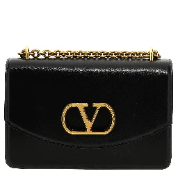 Black Calfskin Shoulder Bag