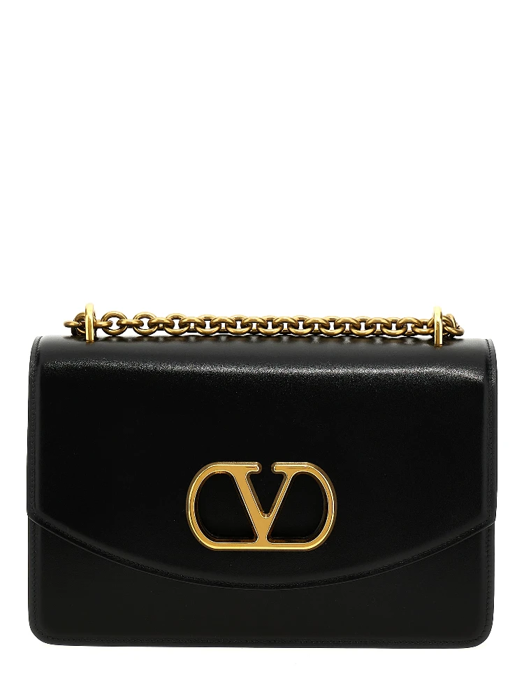 Black Calfskin Shoulder Bag