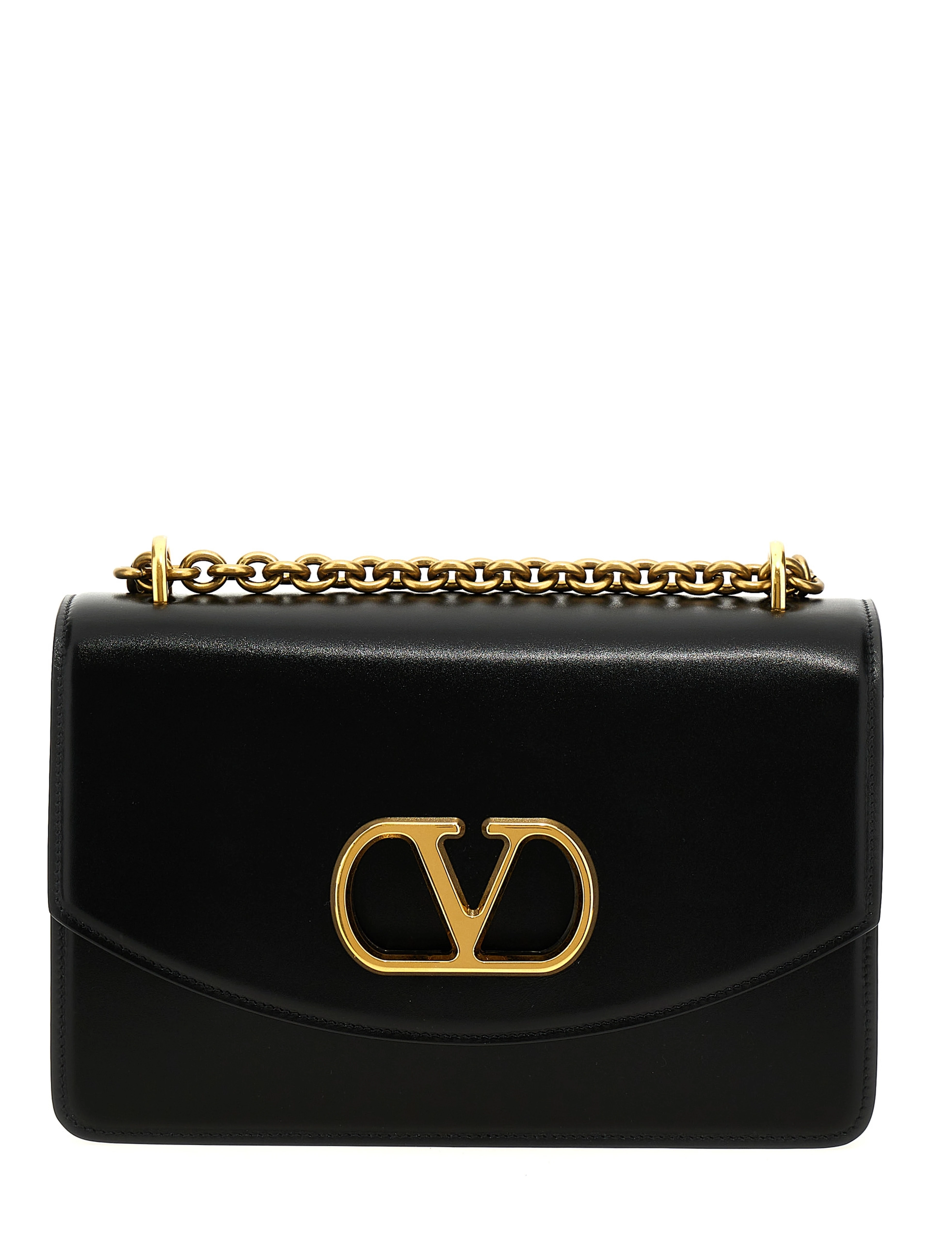 Black Calfskin Shoulder Bag