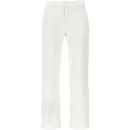 White Cotton High-Waisted Jean