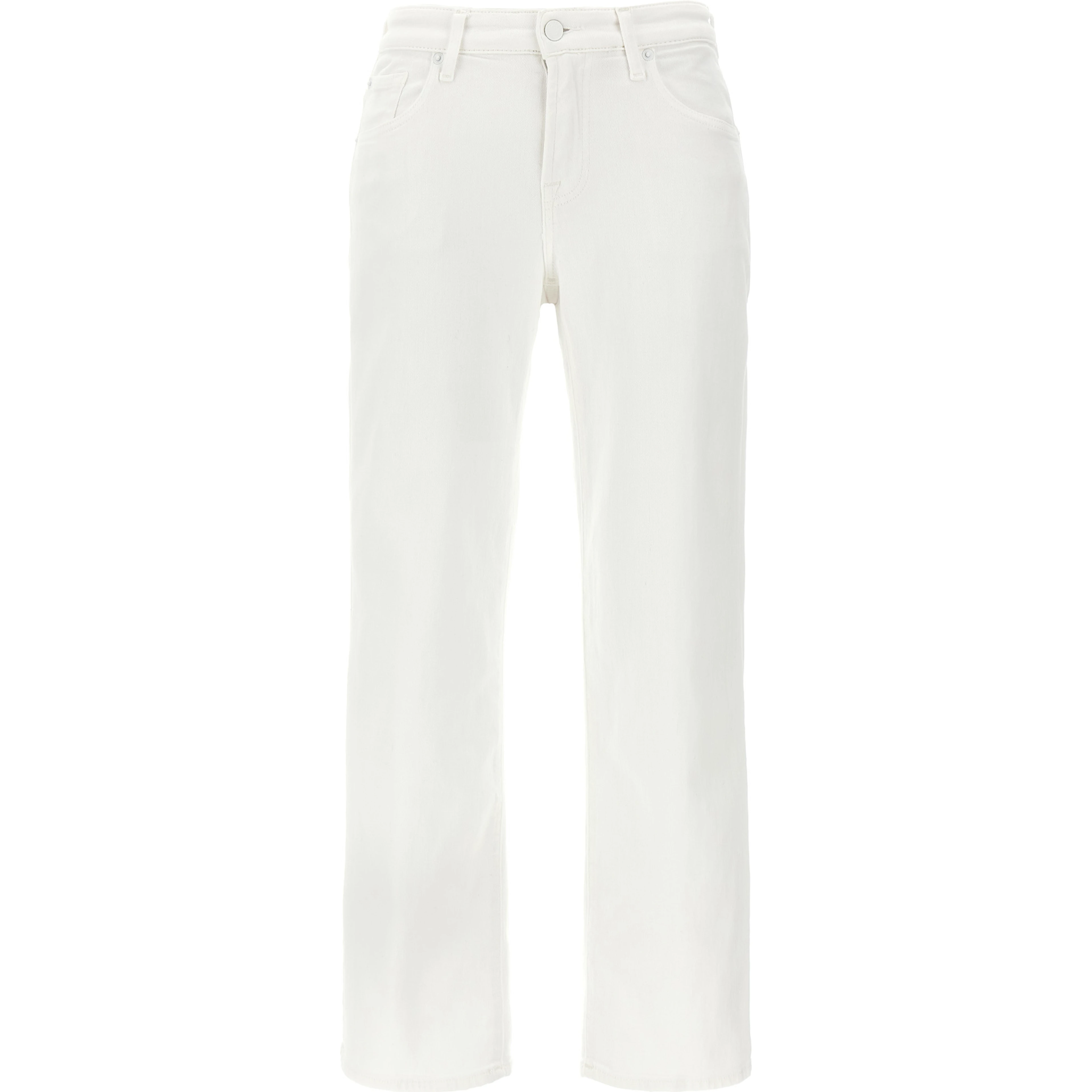 White Cotton High-Waisted Jean