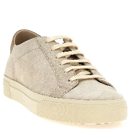 Beige Calfskin Low Top Sneakers