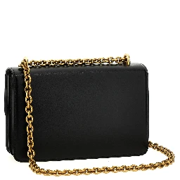Black Calfskin Shoulder Bag