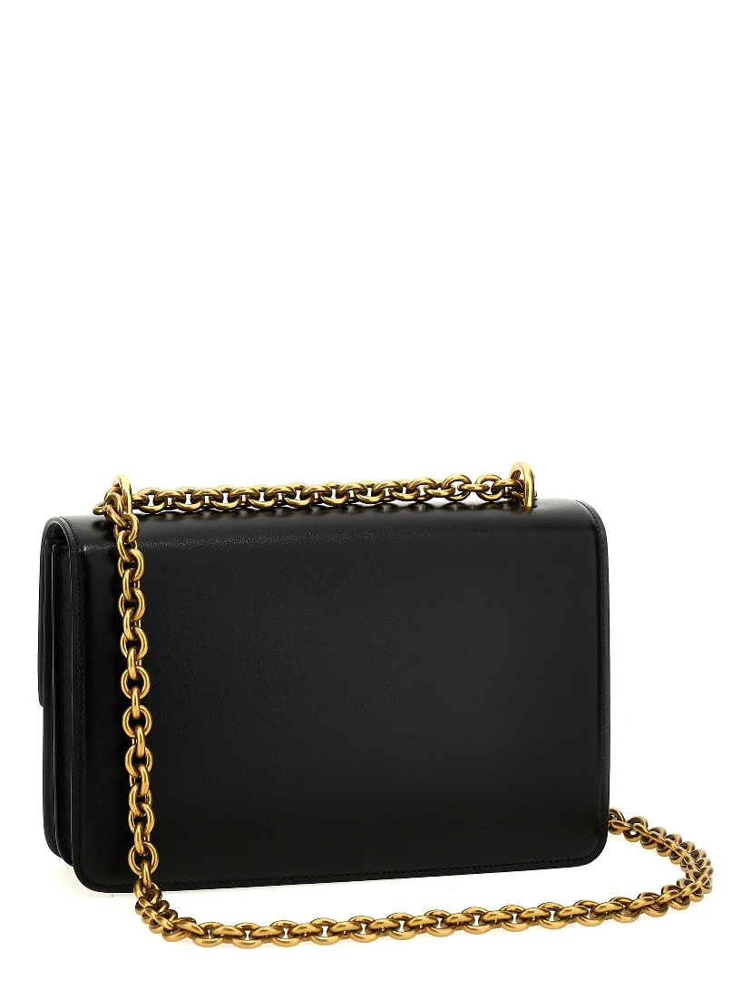 Black Calfskin Shoulder Bag