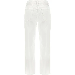 White Cotton High-Waisted Jean