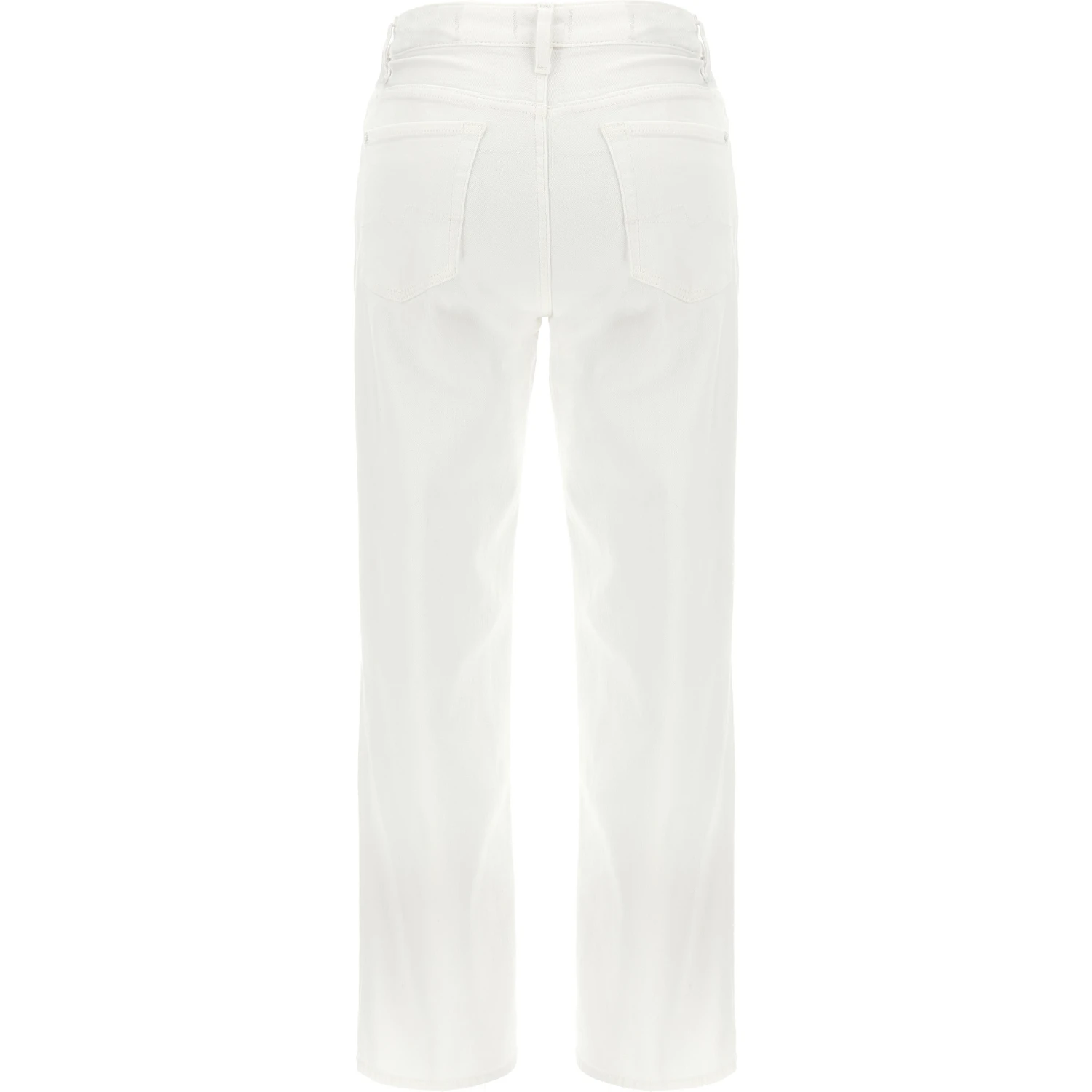White Cotton High-Waisted Jean