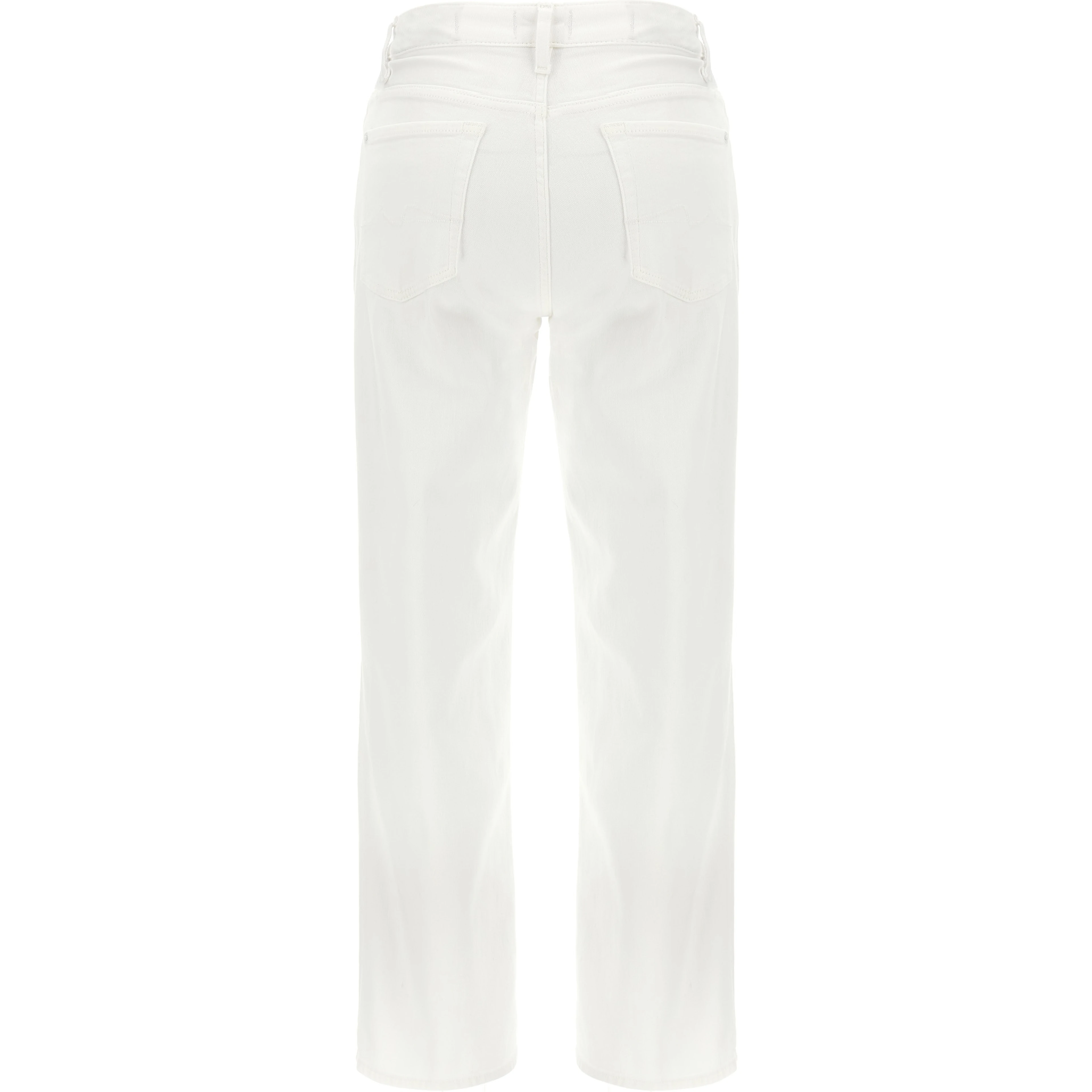 White Cotton High-Waisted Jean