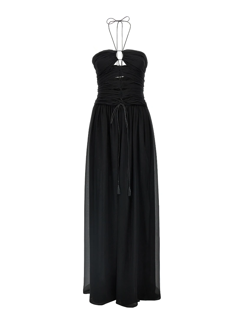 Black Silk Long Dress