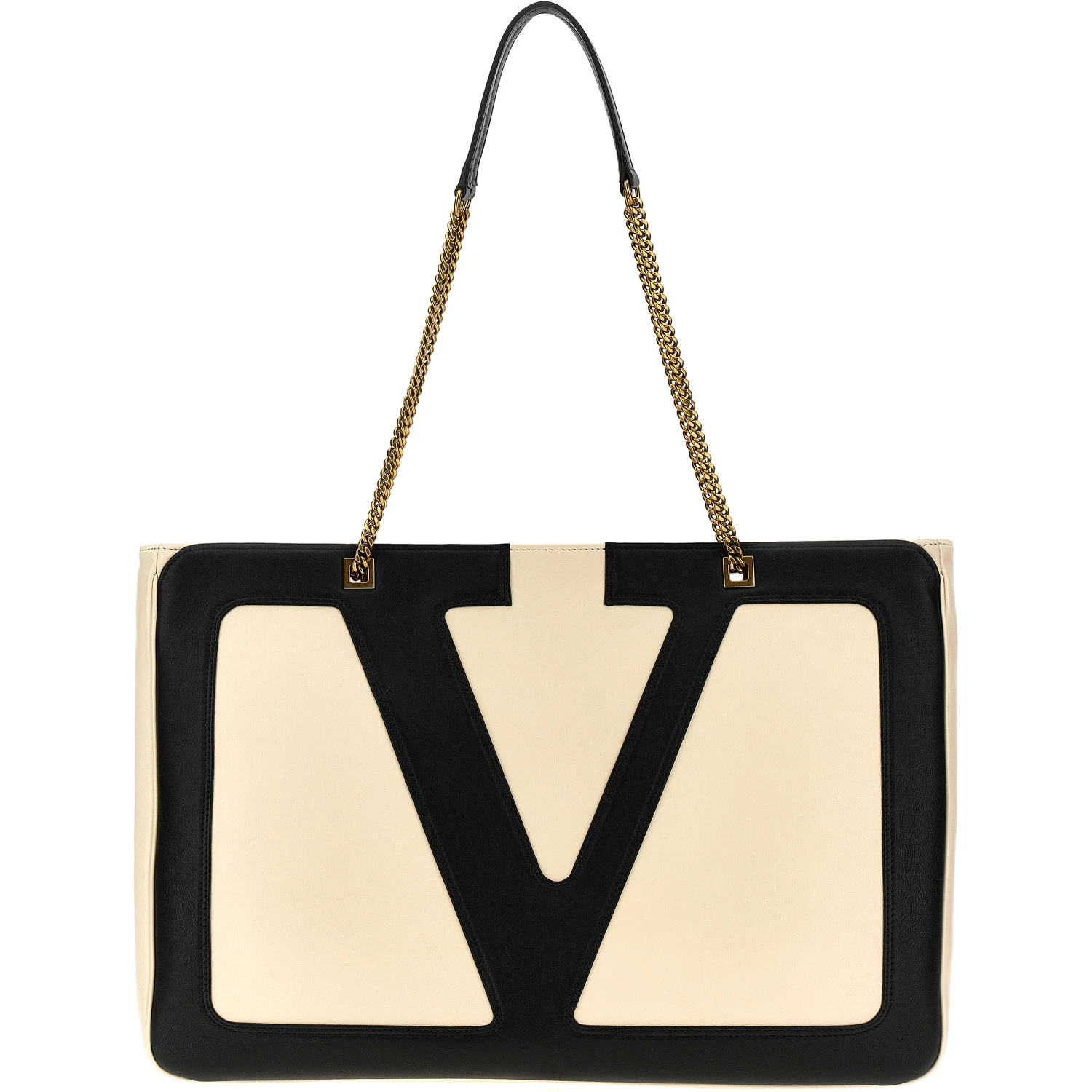 Bicolor Lamb Leather Tote Bag