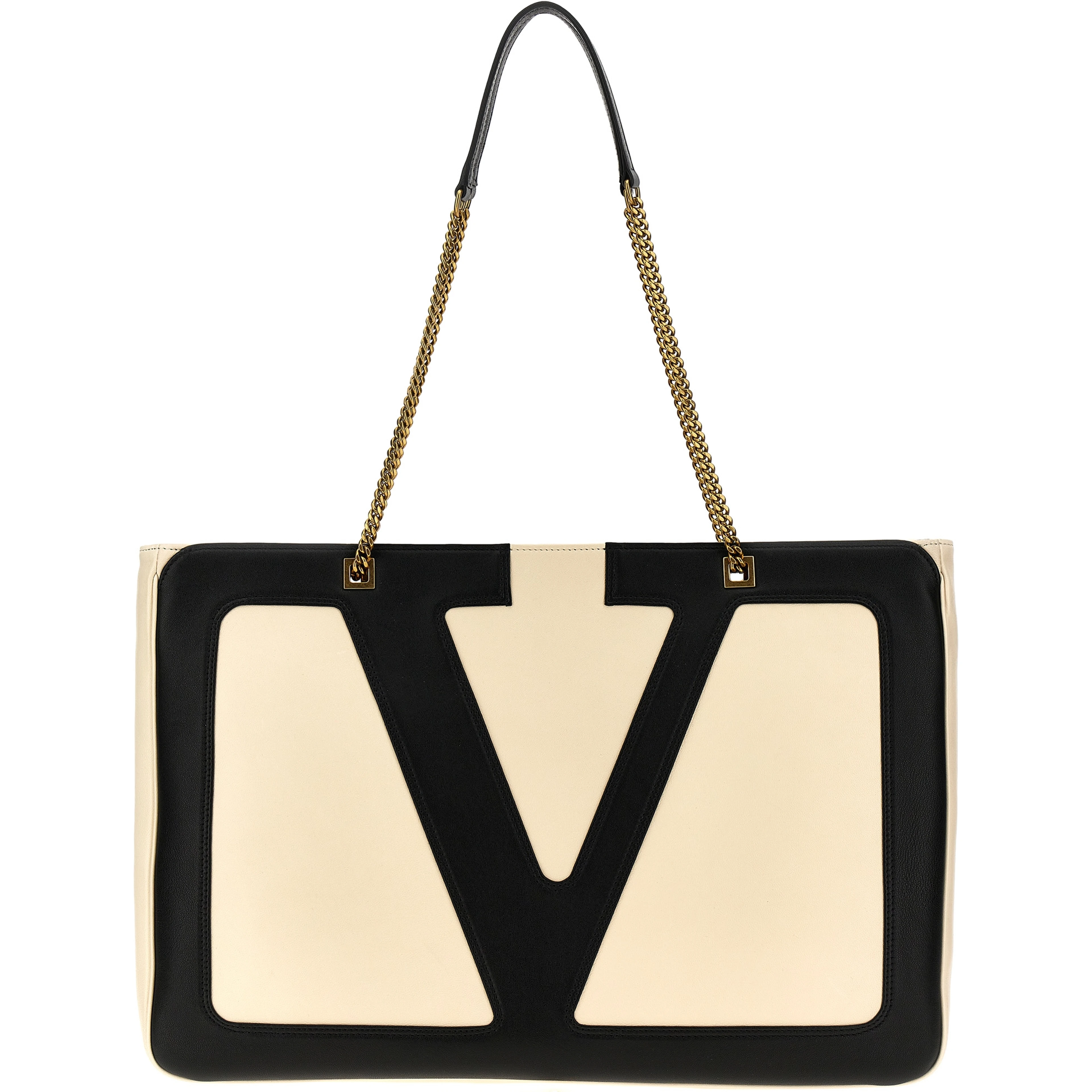 Bicolor Lamb Leather Tote Bag