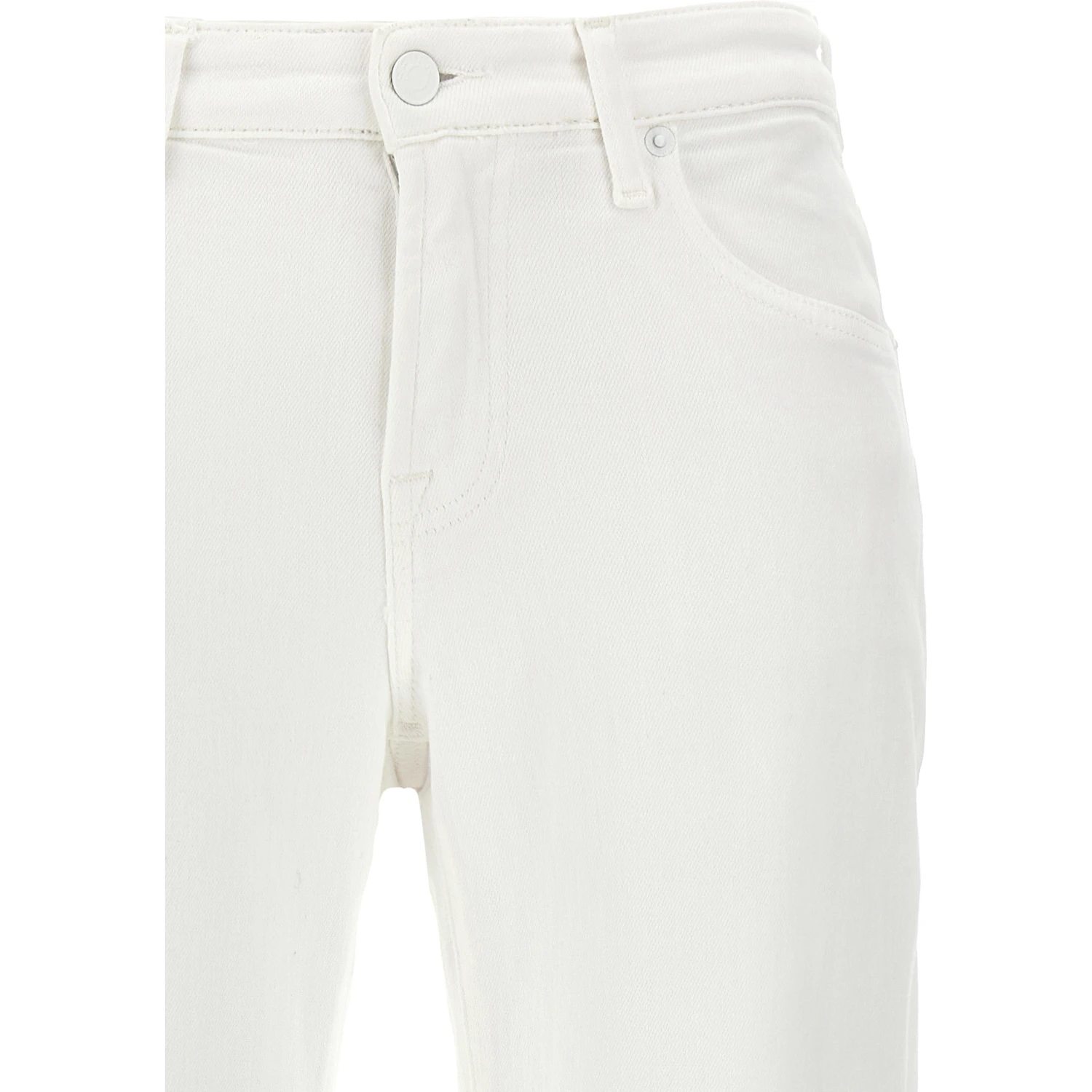White Cotton High-Waisted Jean