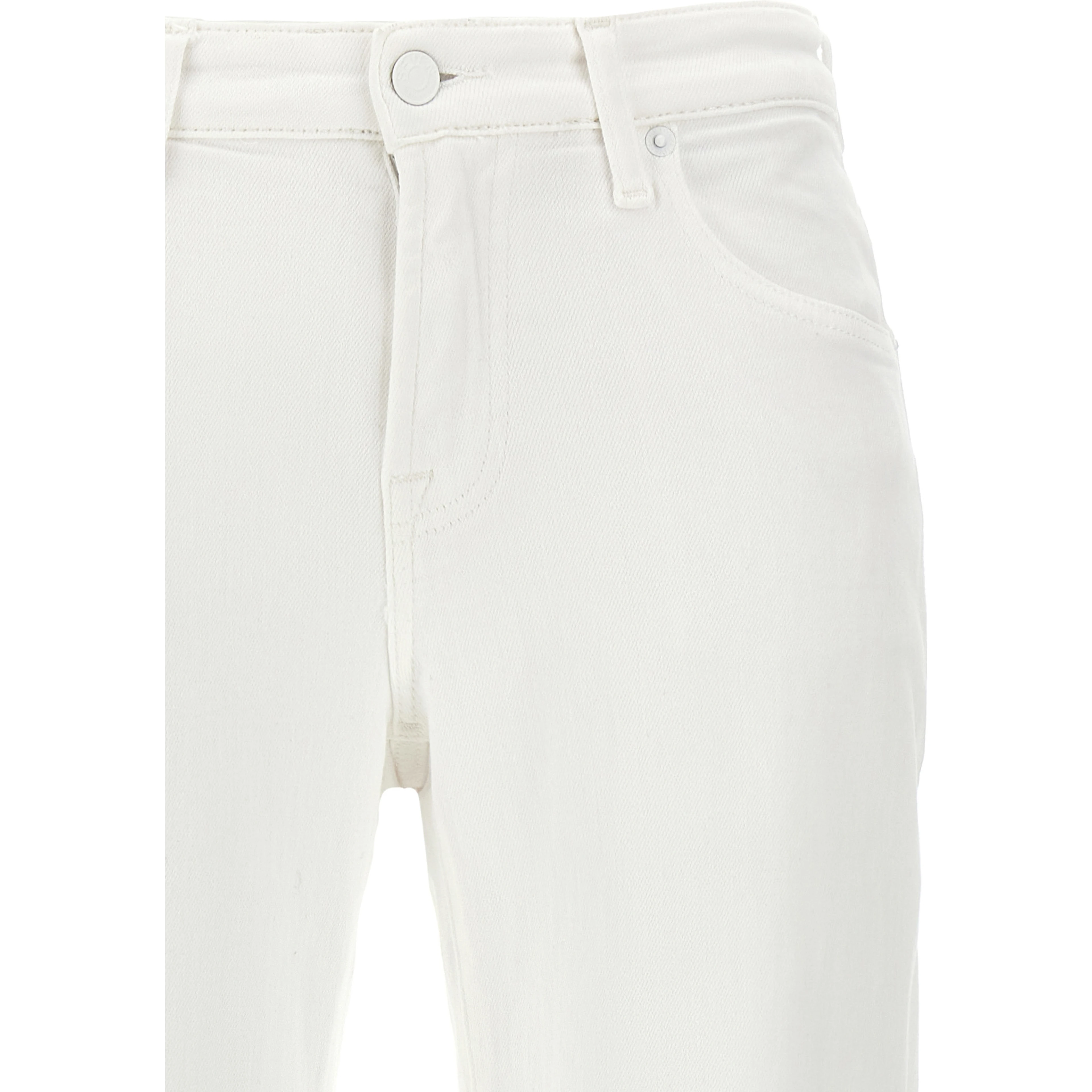 White Cotton High-Waisted Jean
