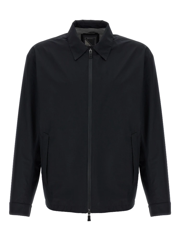 Black Polyester Shell Jacket