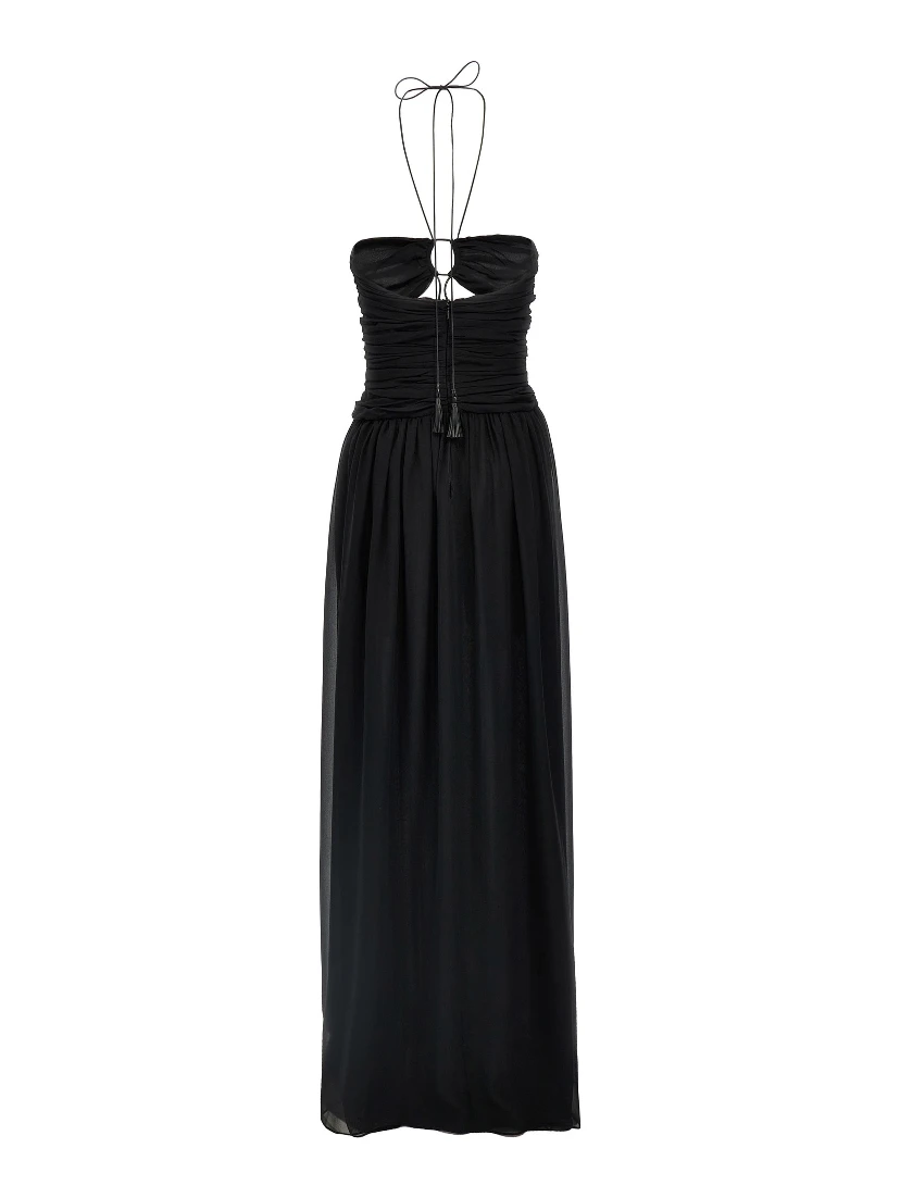 Black Silk Long Dress