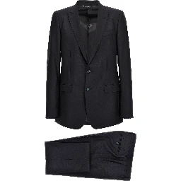 Blue Virgin Wool Two-Piece Suit