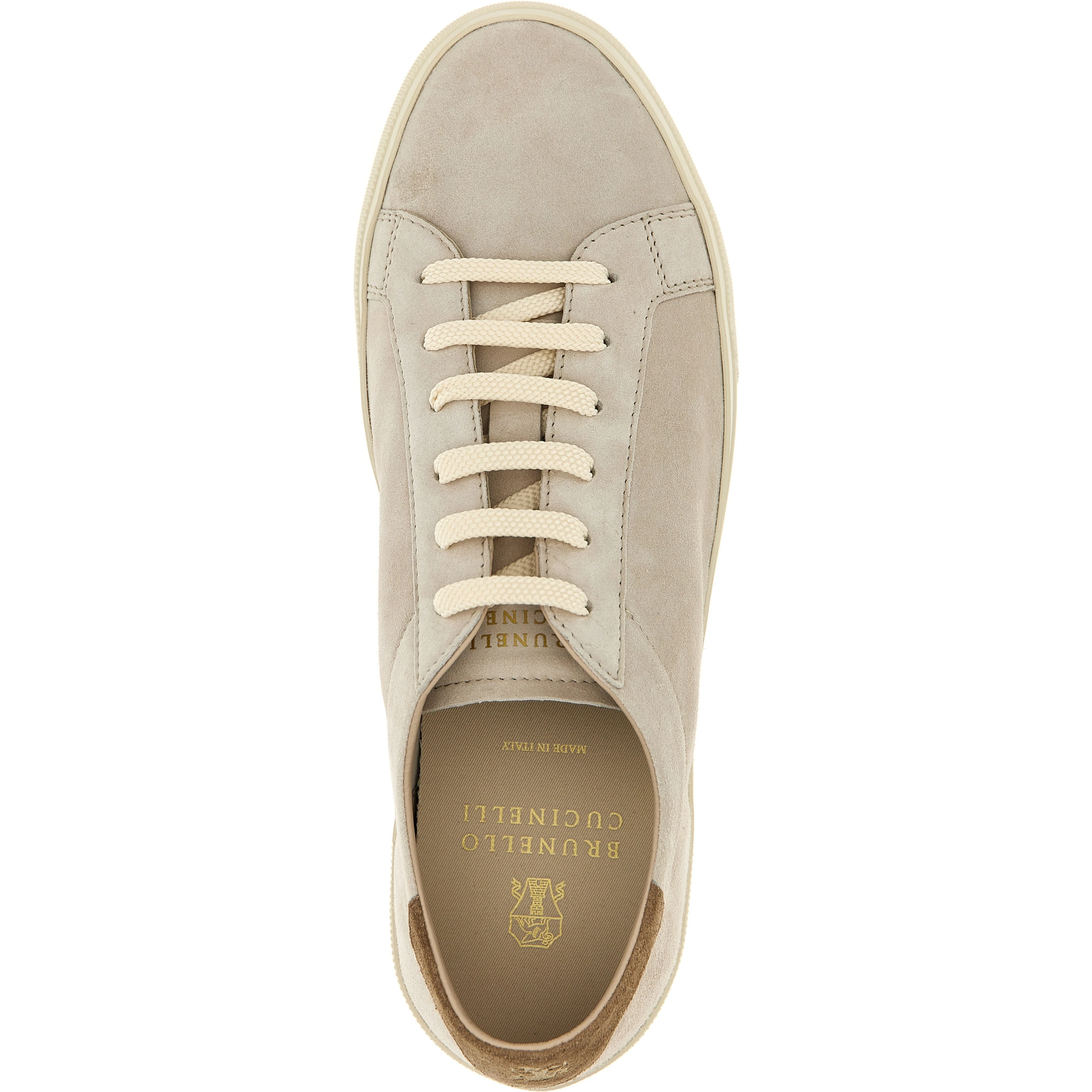 Beige Calfskin Low Top Sneakers