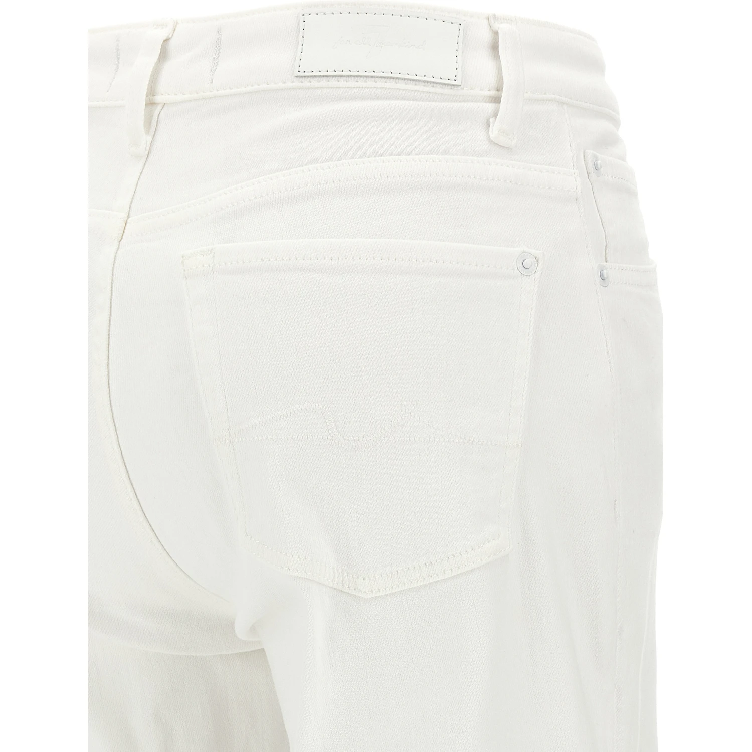 White Cotton High-Waisted Jean